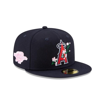 Red Los Angeles Angels Hat - New Era MLB Side Patch Bloom 59FIFTY Fitted Caps USA9876234